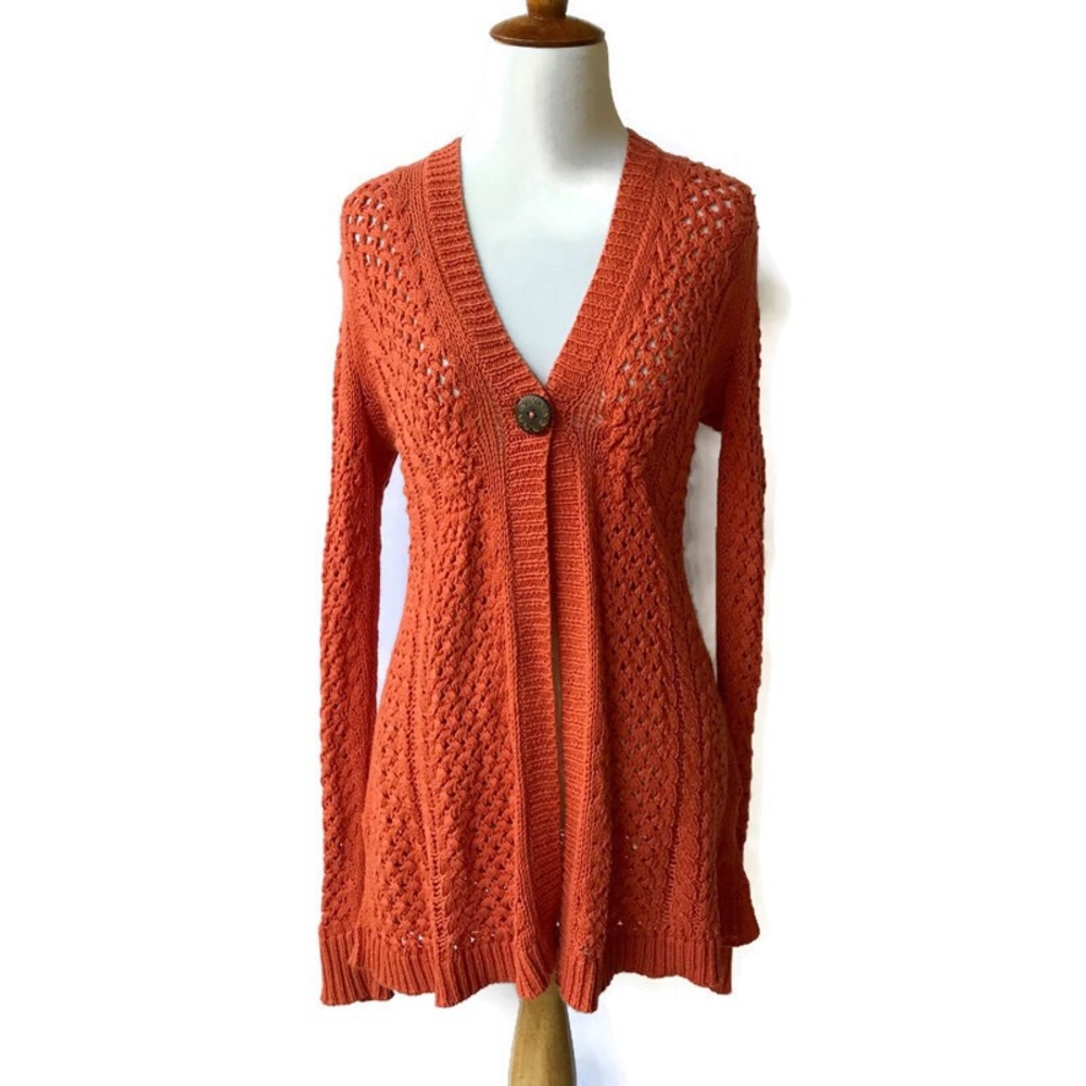 Anthropologie Rosie Neira Talmage Orange Cardigan - Picture 3 of 8